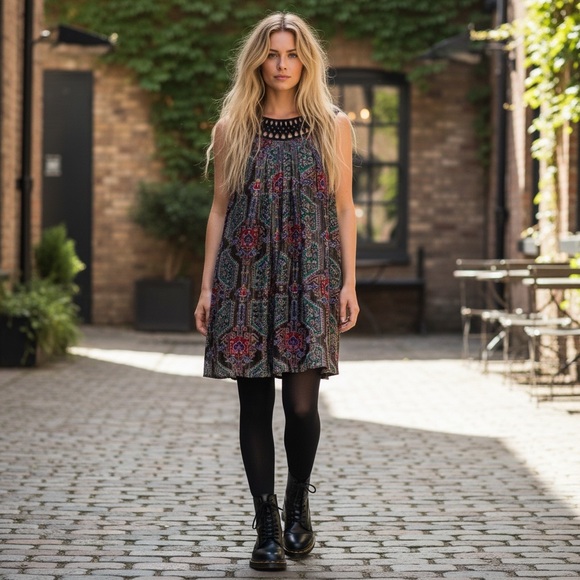 Anthropologie Moulinette Soeurs Silk Linnea Velvet Devour Dress Size Medium - Picture 15 of 15